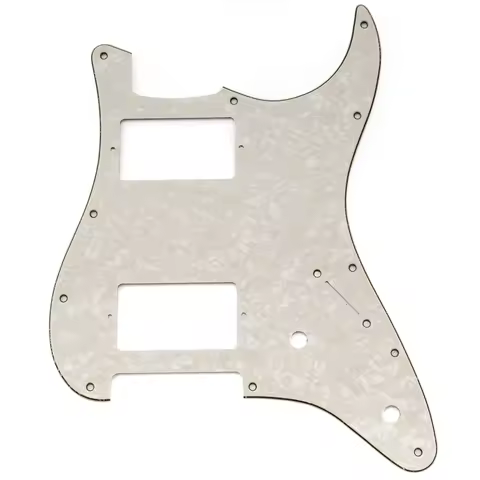 Musiclily Pro 11 Holes ST HH Guitar Pickguard with Covered Humbucker 2-Pot Layout for Fender Squier 
