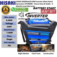 HISAKI 8500Watt/8.5KW Inverter Silent Petrol Generator LPV9000B - Heavy Duty & Stable - 6 Months Loc