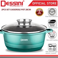DESSINI ITALY 28CM Casserole Die Cast Aluminium Induction Non Stick Pot Bowl Pan Cookware Tool with 