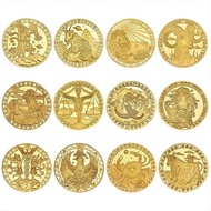 12 Constellation Commemorative Coins Zodiac Commemorative Medal Coins Constellation Big Leo Lucky Co