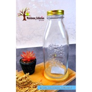 JR593 Frunta Del Prato 1L Bottle mosaic jar 1000cc Milk Bottle Glass Bottle With Lid /