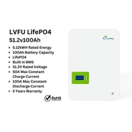 LVFU แบตเตอรี่ลิเธียมโซล่า 51.2V 100Ah - 200Ah Lifepo4 Lithium Wall-mounted ติดผนัง (รับประกัน 7 ปี)