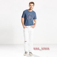 【新款膝蓋破壞加工28-42腰優惠】美國LEVIS 511 Slim Whiteout 白色重磅窄管褲小直筒牛仔褲510