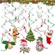 [BESTSHE] Xmas Hanging Swirl Decorations Kit/ Ceiling Swirl  Christmas Tree Snowman