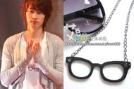 ◆艾豆◆  D317 黑框眼鏡長項鍊 恩赫 銀赫 SJ 可愛項鏈 SUPER JUNIOR 附實品拍攝照
