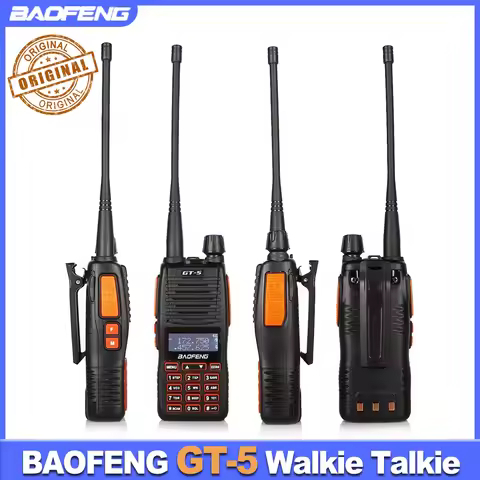 BAOFENG GT-5 Walkie Talkie Original Real 8W 128CH 2000mAh UV Dual Band 10KM Long Range Communication