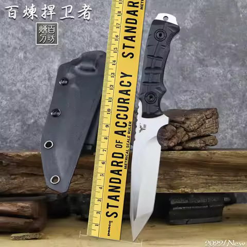 LENGREN DC53 Steel 61Hrc Outdoor Straight Knife Full Tang Tanto Tactics With Field Survival Sharp Kn