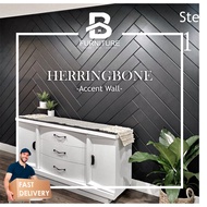 【Ready Stock】DIY Herringbone Accent Wall/Shiplap Wind Coating MDF/Shiplap wall/DIY Slat wall/MDF Boa