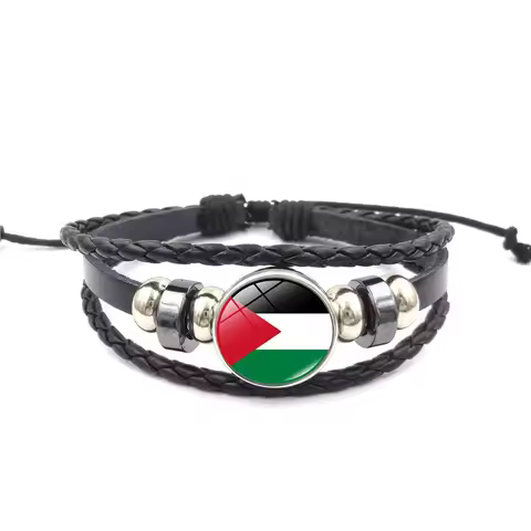 Palestine Flag Bracelet Vintage Multi-layer Woven Beaded Bracelet Bracelet Accessory Flag Bracelet J