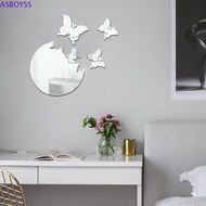 ASBOYSS Mirror Wall Sticker, Mirror Effect Self Adhesive 3D Butterfly Wall Stickers, Trendy Wall Decor Acrylic DIY Butterfly Flying Wall Decor Bedroom