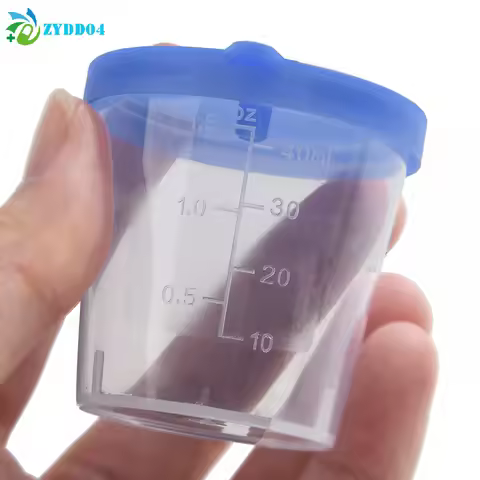 ●10Pcs 40ML Lab Stool Sample Collection Cup Hard Plastic Urine Test Collection Cup Box