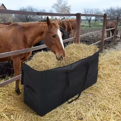 1 Pack Hay Bale Bag Waterproof Capacity Hay Bags for Horse Cattle Goats Sheep Hay Bag with Waterproo