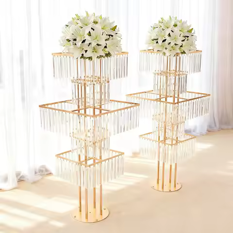 2pcs 5-Tier Flower Stand for Wedding Birthday Party Events Flower Vase Stand for Centerpieces Weddin