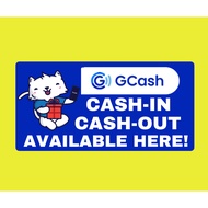 Signages Gcash Cash in Cash out Laminated (half )Makapal 250mic,Cash in-out