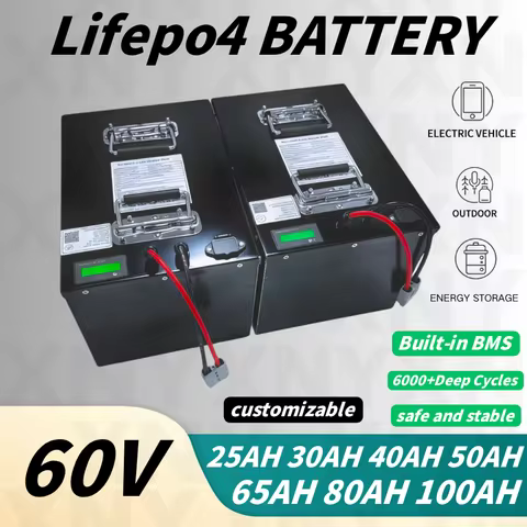 XP Lithium Battery Pack 100Ah 60V with Bluetooth APP BMS 30A 50A 100A Discharging - 60Ah 80Ah 30Ah 4
