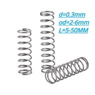 【XCF】Small spring SUS304 compression spring d0.3mm OD3/4/5/6mm length 5-50mm