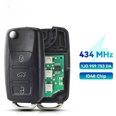 Dandkey Remote Car Key 434Mhz ID48 Chip 1J0959753DA For Volkswagen VW Beetle Bora Passat B5 Golf Sea