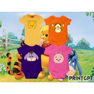 [BABY ONESIE] TSUM TSUM WINNIE THE POOH THEME | POOH TIGGER EEYORE PIGLET | BABY MILESTONE