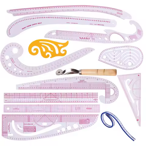 INNE 4/6/7/8/9/10/13PCS Set Ruler Sewing Tools Accessories Tailor Measuring Kit Drawing Yardstick Sl