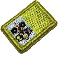 BP0060V31 Vatican Flag Embroidered Patch Gold Border Uniform Kart Kimono, Hook Fasteners Attach to T