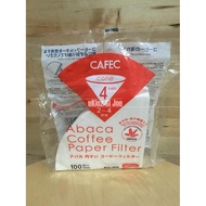 CAFEC ABACA V60 02 STYLE PAPER FILTER WHITE 100 sheets AC4-100W LIMITED STOCK