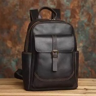 Genuine cowhide backpack - crazy horse leather men's backpack