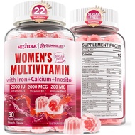 Methylated Multivitamin for Women Gummies, Calcium, D3 K2, Methylfolate & B12, Inositol, Daily Vitam