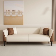Cat Claw Leather Sofa Italian Light Luxury Small Unit Double Three Person Apartment Living Room Rental Room Bedroom Simp