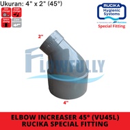 ELBOW INCREASER 45 4 x 2 INCH RUCIKA VU45L KNEE OVERLOOP VLOK REDUCER