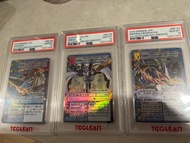 Psa10 數碼暴龍卡三連號 奧米加獸紅蓮騎士獸帝王龍甲獸