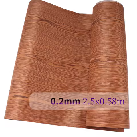 Size:2.5x0.58m Thick:0.2mm Classic Red Cherry Tech Wood Veneer Furniture DIY Cabinet Decoration Floo