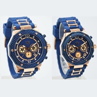 Alghani Watch Jam Tangan Couple Christ Verra C75030 Chronograph Stainless Steel With Rubber