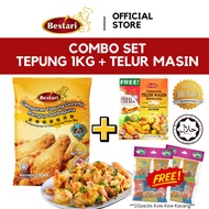 BESTARI Crispy Fried Chicken Coating Mix 1kg + BESTARI Golden Salted Egg Seasoning 150g (Free Kow Ko