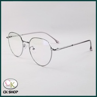 Gọng kính cận nữ nam mắt tròn kim loại màu đen bạc vàng hồng 2998. Tròng/mắt kính giả cận 0 độ chống