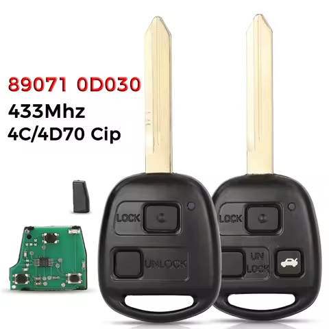 jingyuqin 89071-0D030 Remote Car Key Alarm 433MHz For Toyota Yaris Avensis Corolla Fob 4D70/4C Chip 