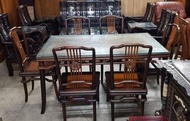 實木中式餐桌椅組6椅 一格二手家具 客廳實木家具 懷舊時尚