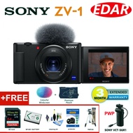 Sony ZV1 / ZV-1 Vlog Digital camera 4K HDR Video With 64GB Card + Extra Battery NP-BX1 + Screen Protector + Premium Pouch + Color windscreen