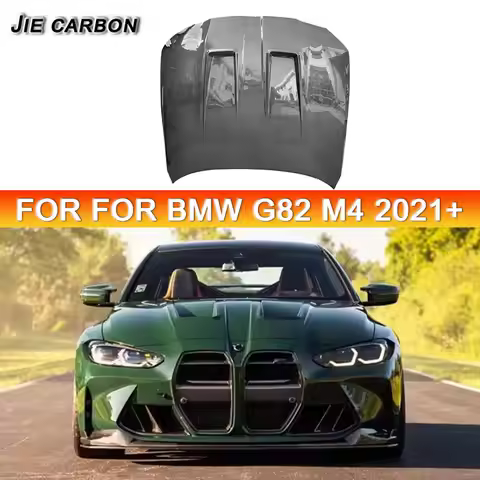For BMW M3 M4 G80 G82 G83 2021+ Carbon Fiber Perforated Front Engine Cover Auto Accessories Vent Cov