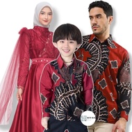 Baju Couple Keluarga Lebaran 2023 Muslim Warna Maroon Mewah Sarimbit