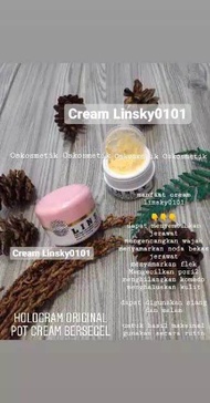 NMS- CREAM LINSKY SUPER GLOWING PUTIH GLOWING FLEK HITAM SUSAH PUTIH PEMUTIH JERAWAT  ORIGINAL SIANG