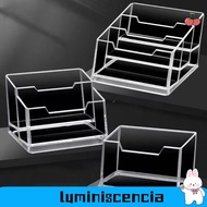LUMINISCENCIA 1Pcs Bussiness Card Holder, Display Stand  Transparent Business Card Box, 1/2/3 Grids 