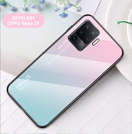 For OPPO A94 / OPPO Reno 5F Case GradiGradient Tempered Glass Phone Case For OPPO A94 / OPPO Reno5 F 2021 5G Cover Casing Fashion Coolent Glass Case