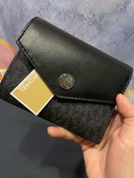 Michael Kors MK 黑色滿版三折 短夾 短夾零錢包