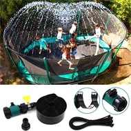 【High quality &amp; Safety】Waterpark Premium Rampoline Trampoline Sprinkler for Kids Outdoor Trampoline Backyard Water Park Sprinkler Fun Summer Outdoor Water Toys for Boys Girls (32/39/49 feet)