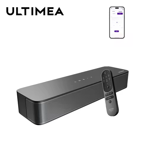 ULTIMEA 2.1ch Compact Sound Bar for TV, 3-Inch Built-in Subwoofer, 120W All-in-one PC Sound bar for 