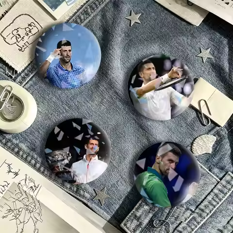 N-Novak Tennis Legend D-Djokovic Brooch Metal Badge Brooch, Fashion Decorative Pins for Hat Bag Clot