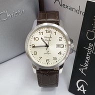 jam tangan pria alexandre christie AC 1008MD silver brown original