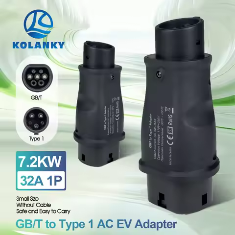 Kolanky EV Adapter GBT to Type 2 Electric Vehicle Charger Adapter GBT to J1772 Type 1 EV Connector f