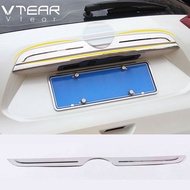 Vtear For Nissan XTrail X-TRAIL 2014-2021 Car rear box decorative strip Rear license plate trim Chrome-plated car exterior decoration accessories