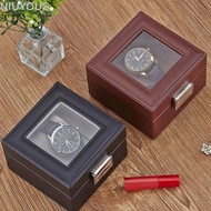 NIUYOMY Watch Box, Leather Wood Watch Storage Box, Portable 1 Watch Slot Watch Collection Box Gift